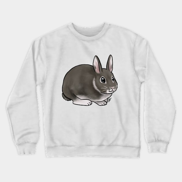 Small Mammal - Rabbit - Black and White Netherland Dwarf Crewneck Sweatshirt by Jen's Dogs Custom Gifts and Designs